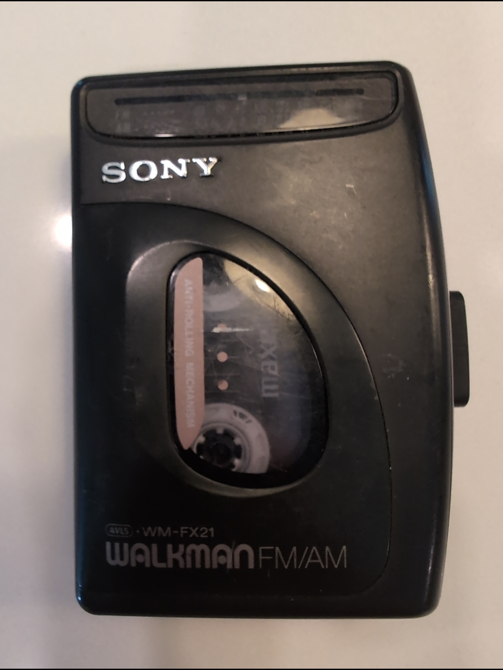 Sony Walkman WM-FX21 AM/FM Radio Cassette Tape Player FOR PARTS ONLY Black VTG